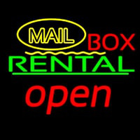Yellow Mail Block Bo  Rental Open 3 Enseigne Néon