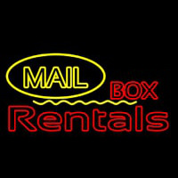 Yellow Mail Block Bo  Rentals Enseigne Néon