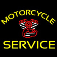 Yellow Motorcycle Service Enseigne Néon