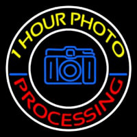 Yellow One Hour Photo Processing Enseigne Néon