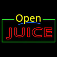 Yellow Open Double Stroke Juice Enseigne Néon