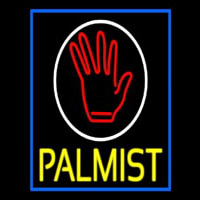 Yellow Palmist Block With Logo Enseigne Néon