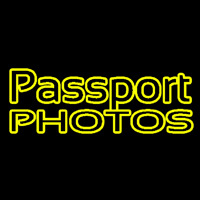 Yellow Passport Photos Block Enseigne Néon