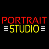 Yellow Portrait Studio With White Line Enseigne Néon