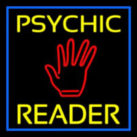 Yellow Psychic Reader Blue Border Enseigne Néon