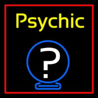 Yellow Psychic With Red Border Enseigne Néon
