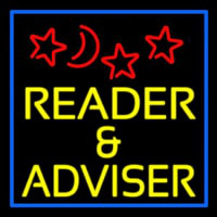 Yellow Reader And Advisor Blue Border Enseigne Néon