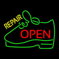 Yellow Repair Shoe Open Enseigne Néon