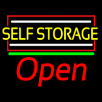 Yellow Self Storage Block With Open 1 Enseigne Néon