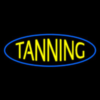 Yellow Tanning Blue Oval Enseigne Néon