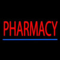 Red Pharmacy Blue Line Enseigne Néon