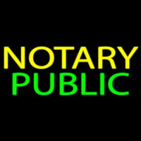 Yellow Green Notary Public Enseigne Néon