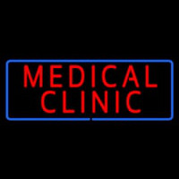 Red Medical Clinic Blue Border Enseigne Néon
