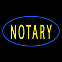 Yellow Notary Oval Blue Border Enseigne Néon