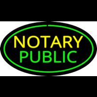 Oval Green Notary Public Enseigne Néon