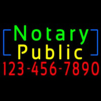 Green Notary Public With Phone Number Enseigne Néon