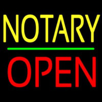 Notary Block Open Green Line Enseigne Néon