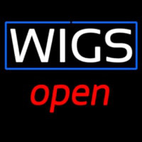 White Wigs Red Open Enseigne Néon