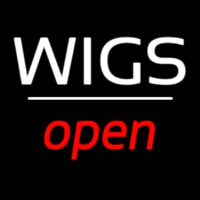 Wigs Open White Line Enseigne Néon