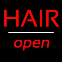 Red Hair Open White Line Enseigne Néon