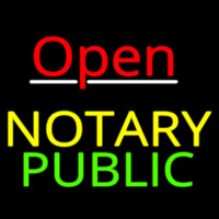 Red Open Notary Public Enseigne Néon