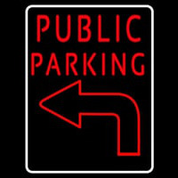 Public Parking With Arrow Enseigne Néon