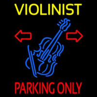 Yellow Violinist Red Parking Only Enseigne Néon