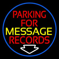 Custom Red Parking For Records White Border Enseigne Néon