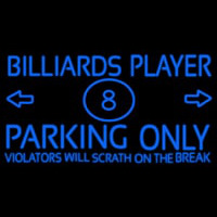 Billiards Player Parking Only Enseigne Néon