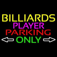 Billiards Player Parking Only Enseigne Néon