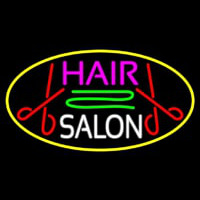 Blue Hair Salon With Scissor Enseigne Néon