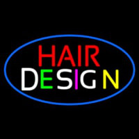Hair Design With Blue Border Enseigne Néon