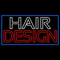 Hair Design With Blue Border Enseigne Néon