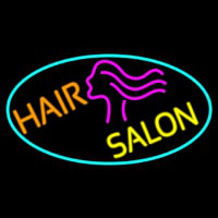 Hair Salon With Girl Logo Enseigne Néon