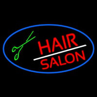 Red Hair Salon With Scissor Enseigne Néon