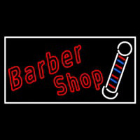 Double Stroke Red Barber Shop Enseigne Néon