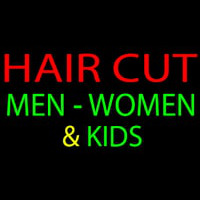 Haircut Men Women And Kids Enseigne Néon