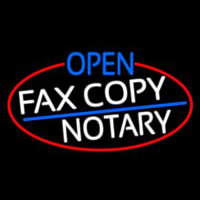 Open Fa  Copy Notary Oval With Red Border Enseigne Néon