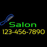 Salon With Comb And Number Enseigne Néon