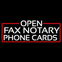 White Open Fa  Notary Phone Cards With Red Border Enseigne Néon