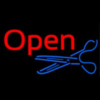 Open With Scissor Logo Enseigne Néon