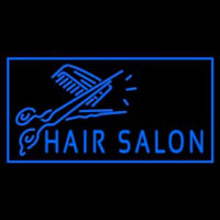 Blue Hair Salon With Scissor Enseigne Néon