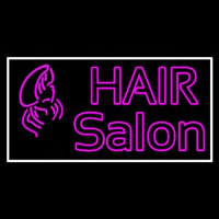 Double Stroke Pink Hair Salon Enseigne Néon