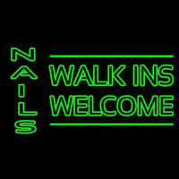 Green Nails Walk Ins Welcome Enseigne Néon