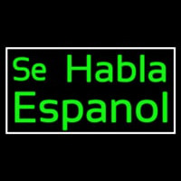 Green Se Habla Espanol Enseigne Néon