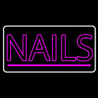 Pink Double Stroke Nails Enseigne Néon