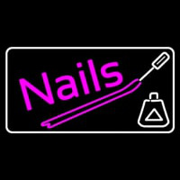 Pink Nails With Nail Polish Enseigne Néon