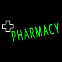 Green Pharmacy With Plus Logo Enseigne Néon