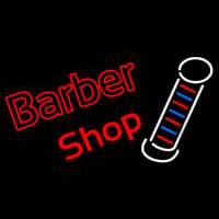 Double Stroke Red Barber Shop Enseigne Néon
