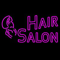 Double Stroke Pink Hair Salon Enseigne Néon